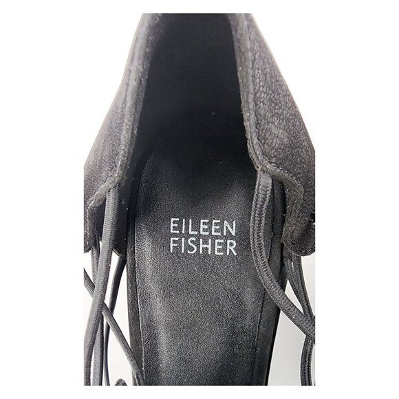EILEEN FISHER Nikki Peep Toe Sandal Black - Picture 12 of 15